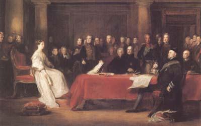 Sir David Wilkie THe First Council of Queen Victoria (mk25) Sweden oil painting art